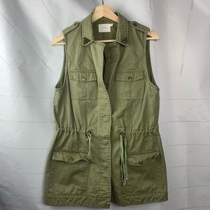 Lush Army Green Studded Utility Vest